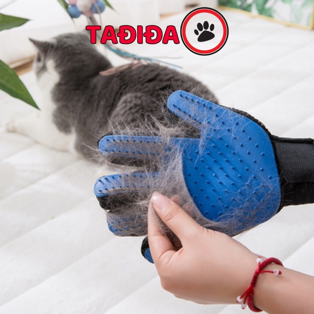 Găng tay Massage chải lông Chó Mèo chắc chắn , Phụ kiện cho thú cưng chất lượng - Tadida Pet