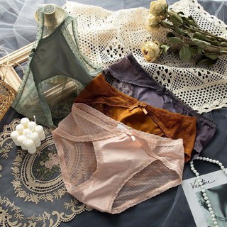 Quần Lót  Nữ Lụa Lạnh Phối Ren Cực Sexy