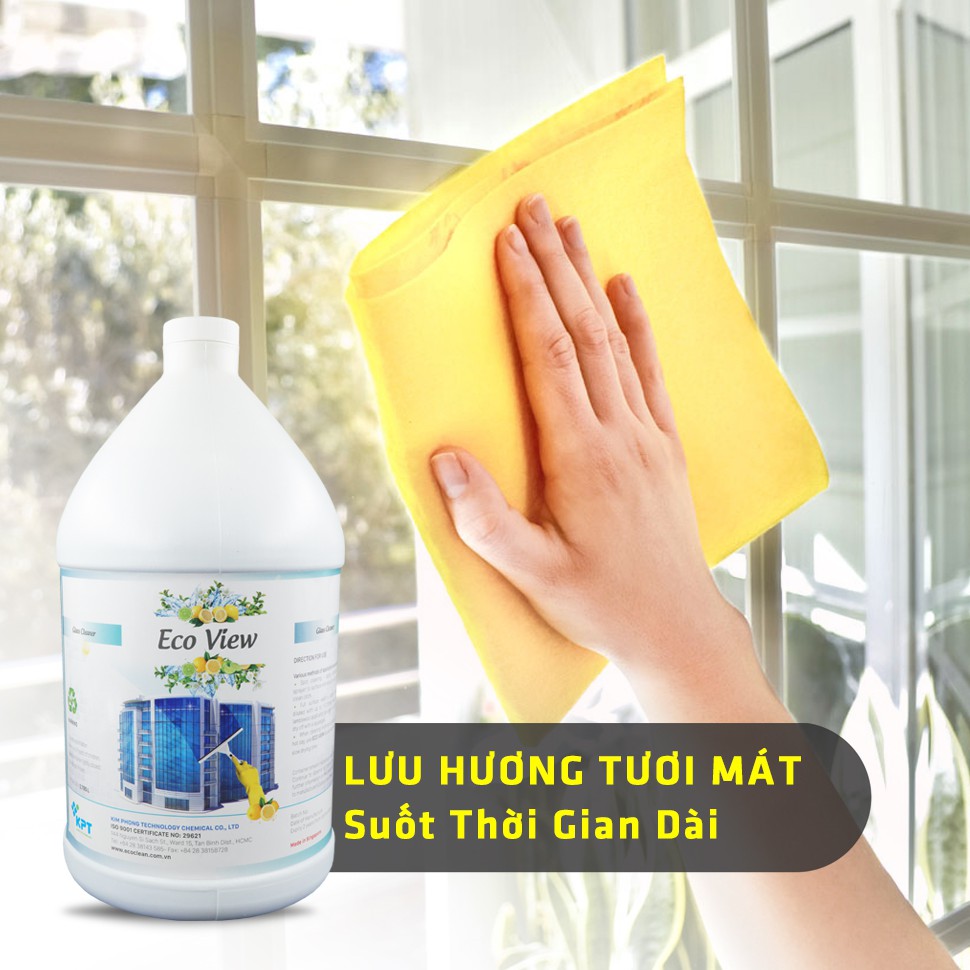 [NEW 2020] Nước Lau Kính Sáng Bóng, Chống Bám Bẩn - ECO VIEW - Chai Lớn 1 Gal (Gần 4L)