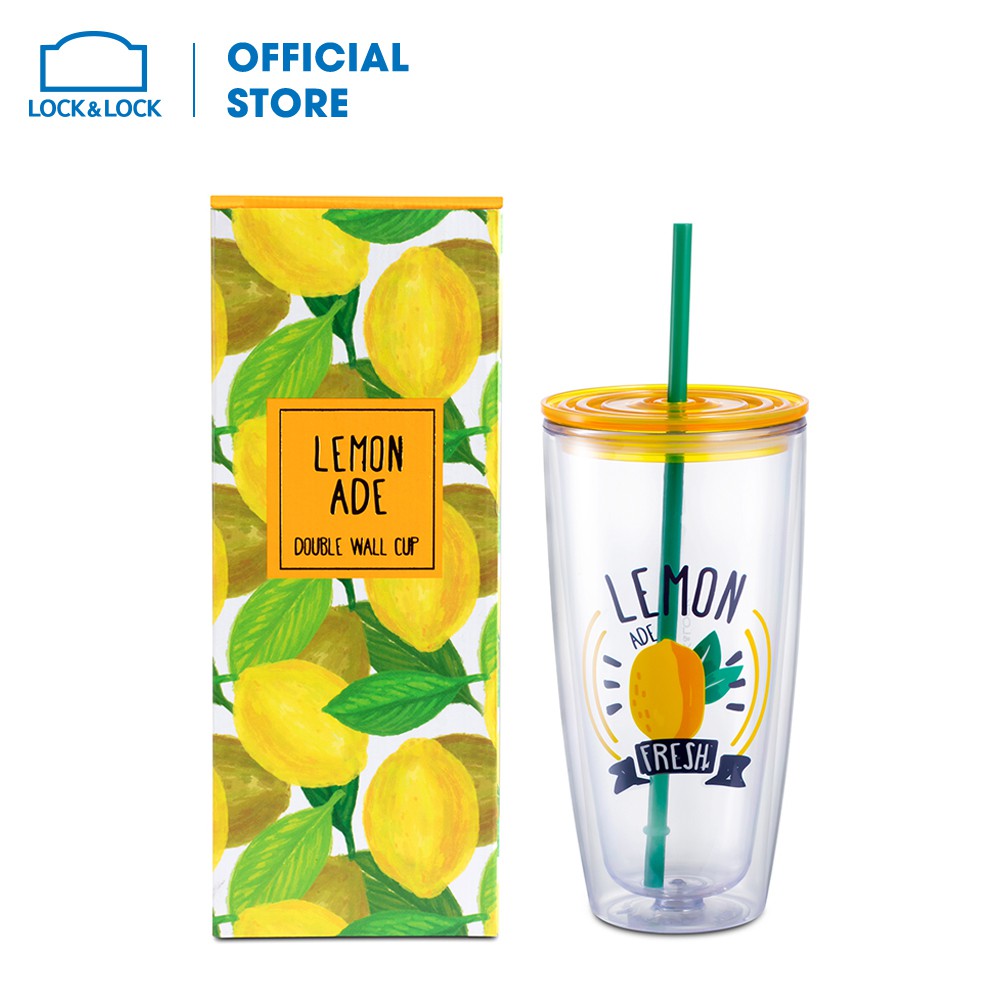 Ly nhựa có ống hút Lock&Lock, 750ml - Màu Vàng HAP507YEL | BigBuy360 - bigbuy360.vn