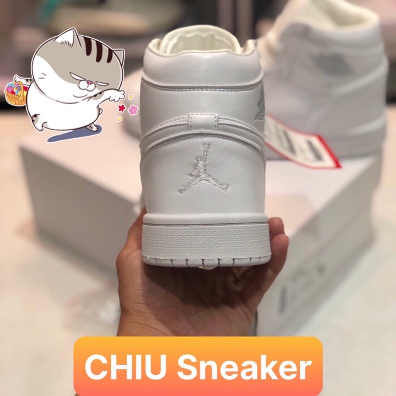 [ CHIU Sneaker ] Giày thể thao Sneaker cổ cao Full trắng phiên bản cao cấp Jordan 1 cổ cao