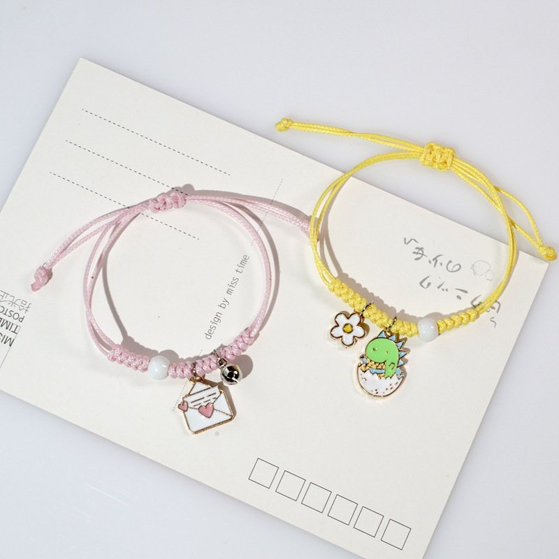 Vòng gốm dễ thương gắn hoa lục lạc Khủng Long Bò Sữa Cà Rốt Panda Cá Lá Thư Cầu Vồng Xương Rồng Voi phụ kiện đeo tay