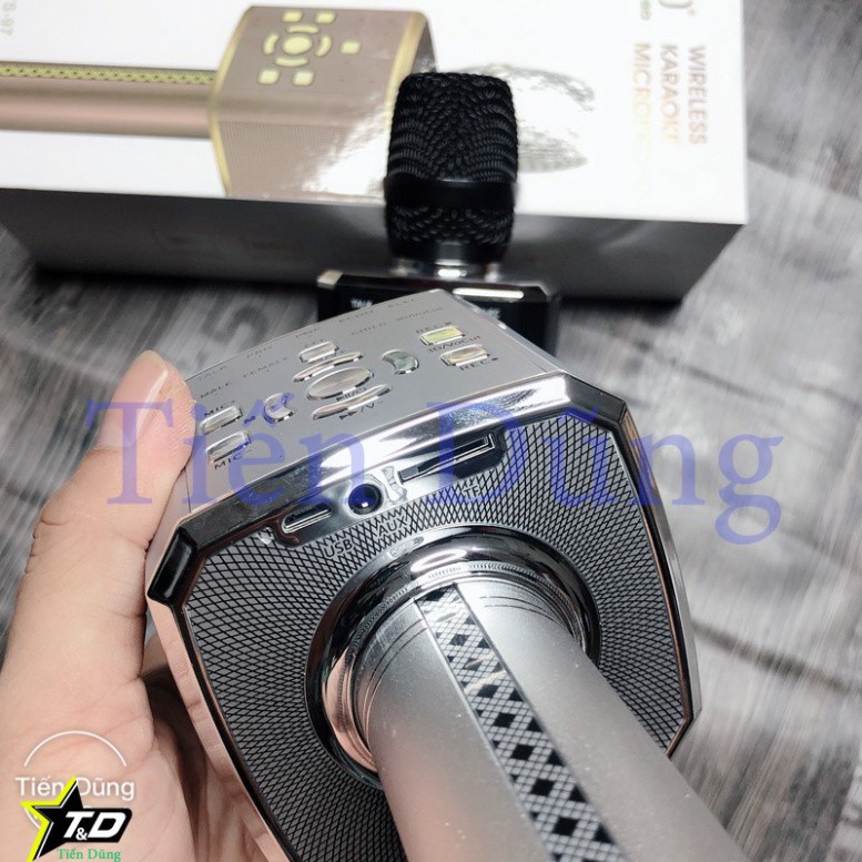 Micro Karaoke YS97 đời cao hơn mic YS95 kèm loa bluetooth - Mic YS97 có 9 chế độ âm thanh để thay đổi giọng ♥️♥️