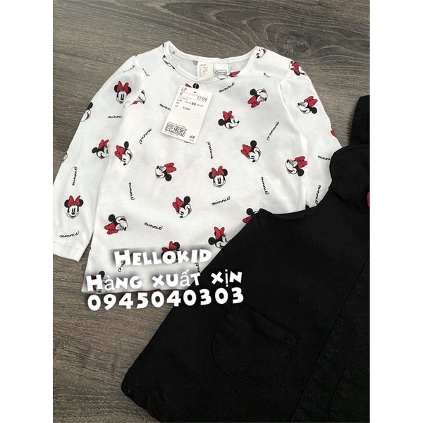 Set yếm kèm áo Minnie bé gái