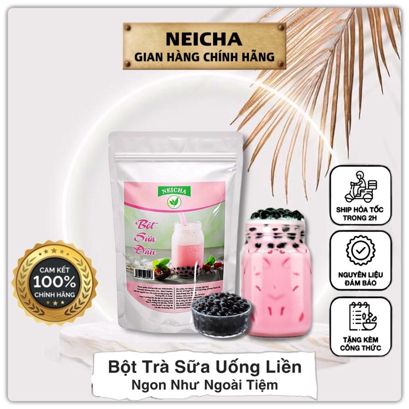 Bột Sữa Neicha Vị Dâu/ Nguyên liệu pha trà sữa PHA SẴN SIÊU NHANH, thơm ngon béo ngậy.
