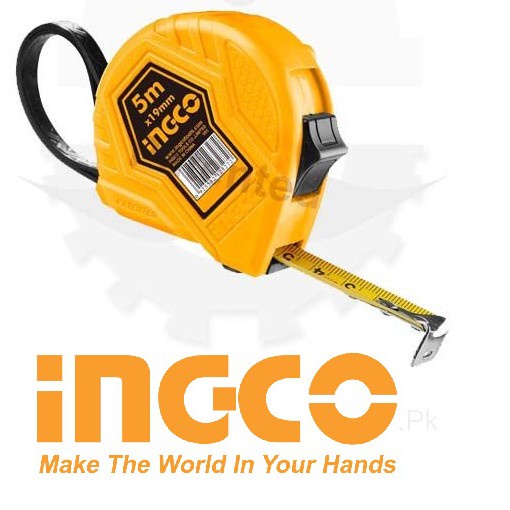 Thước cuộn thép nền vàng Ingco HSMT0833 Nút bật đôi Vỏ nhựa ABS