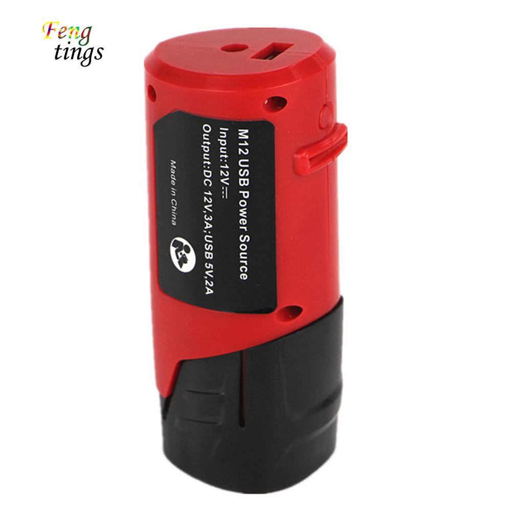 Bộ chuyển đổi pin USB DC 12V cho Milwaukee 49-24-2310 48-59-1201 M12
