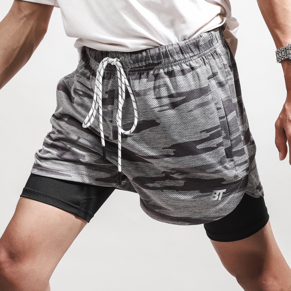 Quần short legging 2 lớp chạy bộ, tập gym dòng cao cấp 8725