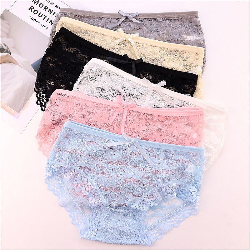 Quần Lót Nữ Ren, Quần Lót Kháng Khuẩn Nhiều Màu Dễ Thương, Quần nơ ren sexy gợi cảm Cao Cấp QL3808