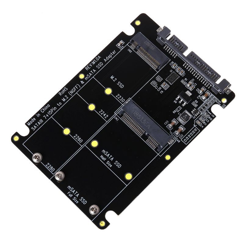 Thẻ Chuyển Đổi 2 Trong 1 Ngff M.2 B + M Key Mini Pci-E Or Msata Ssd Sang Sata Iii Cho Full Msata Ssd / 2230 / 2242 / 2260 / 22x80 M2