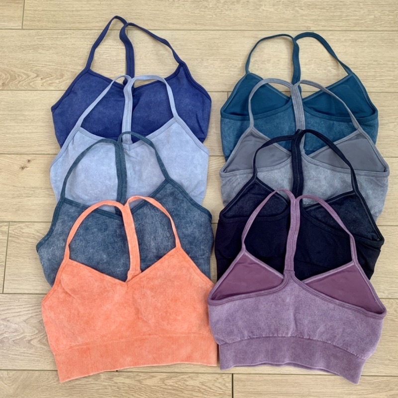 Áo bra tập Gym, Yoga cao cấp vải thun dệt kim màu loang dả Jean xịn đẹp