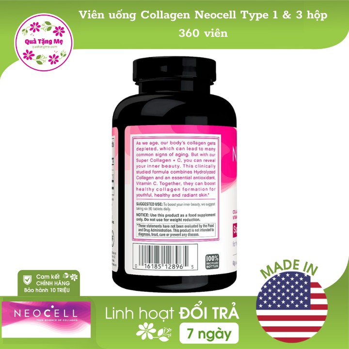 Viên uống Collagen Neocell Type 1 & 3 hộp 250 viên | Thế Giới Skin Care