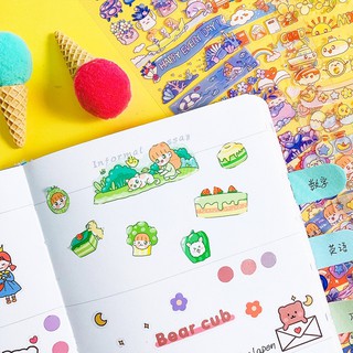Sticker hình dán cute trong suốt trang trí sổ planner