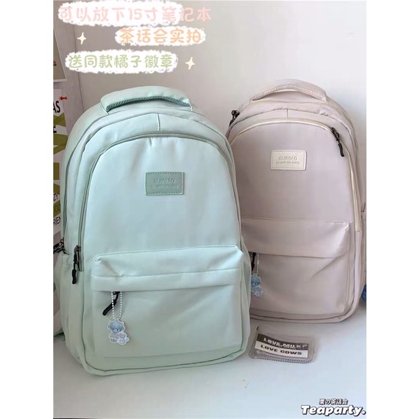 Balo cặp sách đi học màu pastel Có Sẵn xinh xắn vải dày dặn cao cấp bền đẹp hình cực chất phong cách Order Trang Xuka