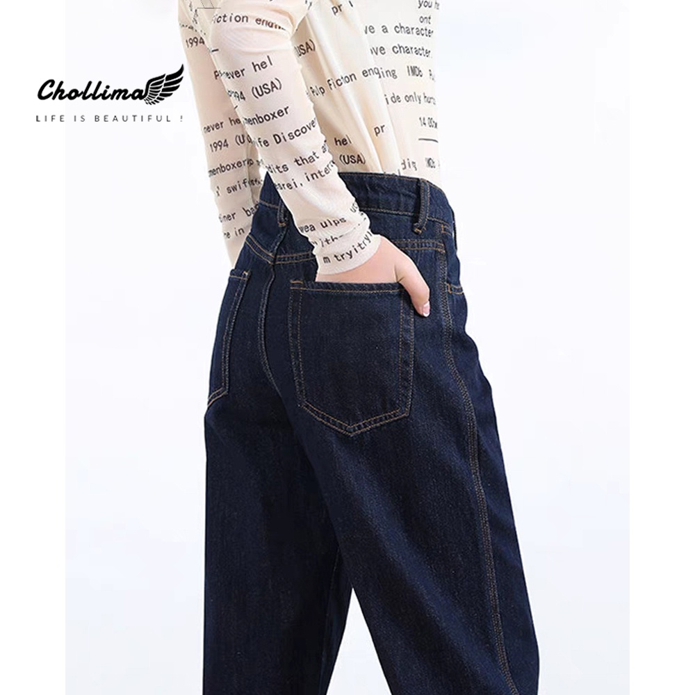 Quần jeans nữ Chollima ống rộng SIMPLE JEAN Unisex vải jean cao cấp chất đẹp QD049