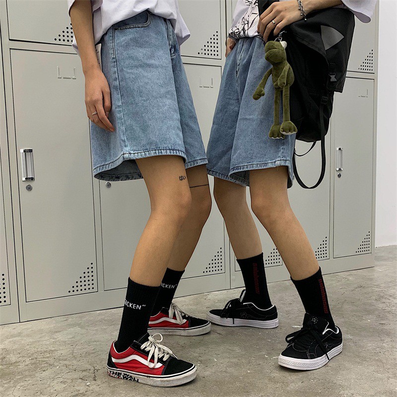 Quần short jean trơn unisex Yinxx, quần bò ulzzang nam nữ QSJ00