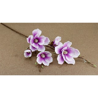 Hoa lụa - Cành mộc lan cành cổ 4 bông cao cấp