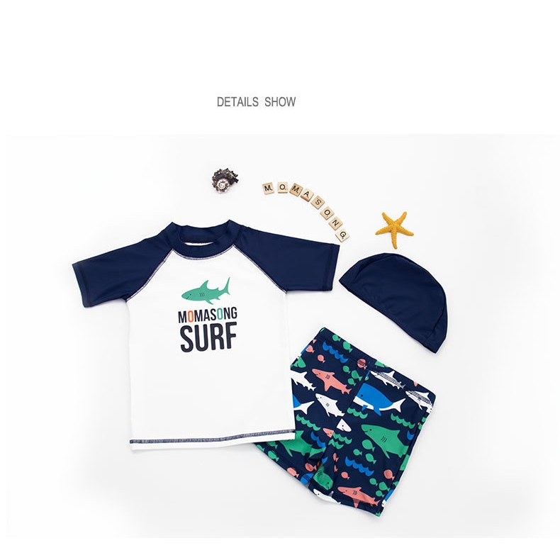 Bộ Đồ Bơi Nhanh Khô In Hình Cá Mập Cho Bé Trai | BigBuy360 - bigbuy360.vn