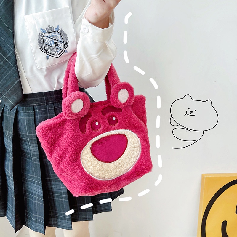 Túi Tote Đeo Vai Hình Gấu Nhồi Bông Dễ Thương Sức Chứa Lớn Cho Nữ