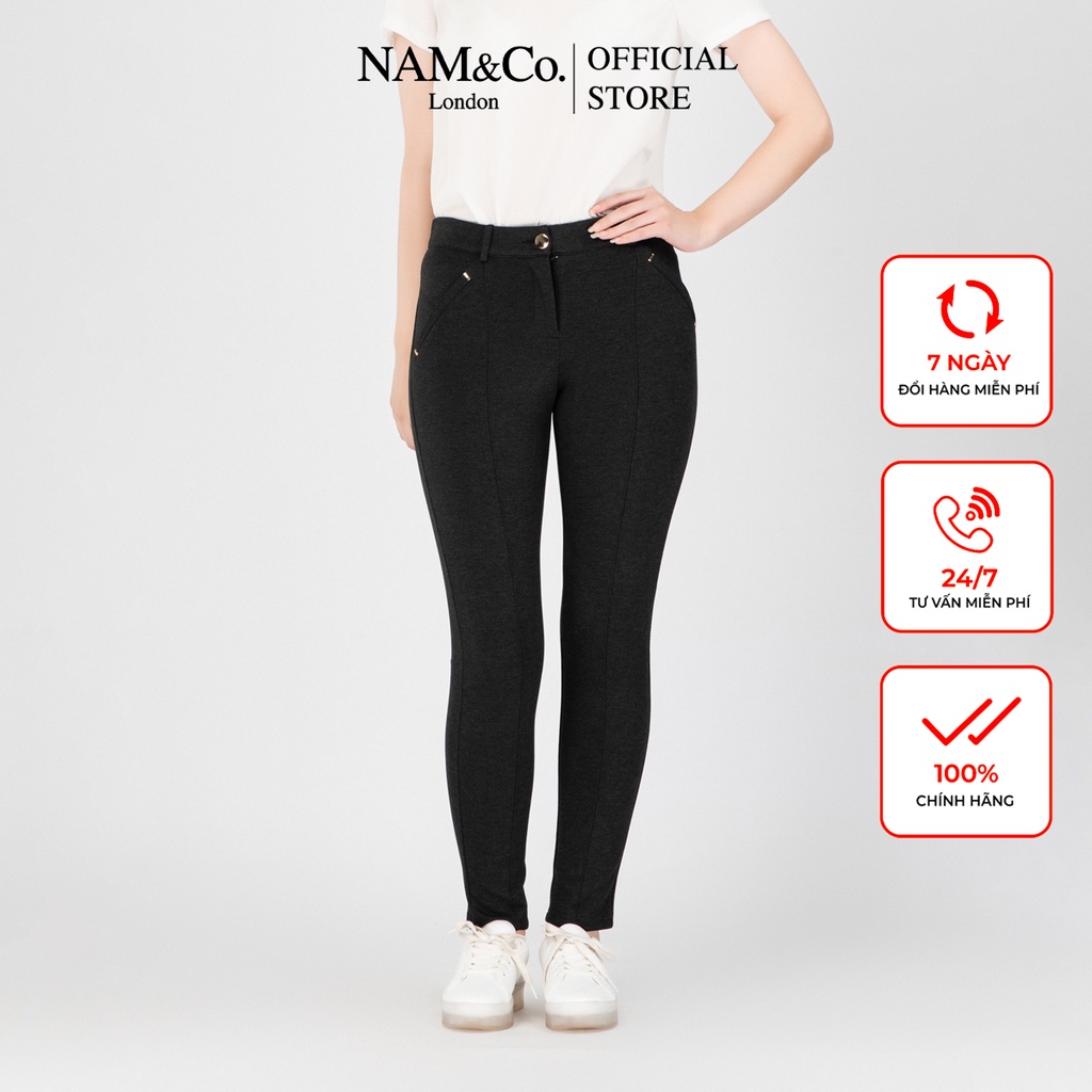 Quần dài nỉ nữ NamandCo mùa đông công sở dáng đẹp cao cấp trẻ trung size S M L màu đen, xanh than P9953