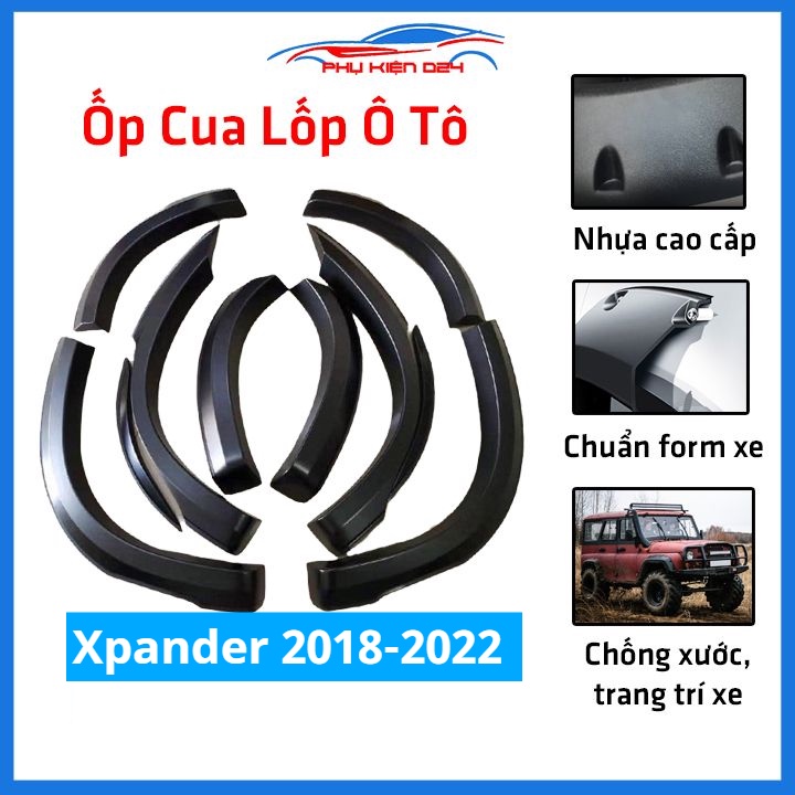 Bộ ốp cua lốp xe ô tô Xpander 2018-2019-2020-2021-2022 mẫu trơn trang trí bảo vệ lốp xe