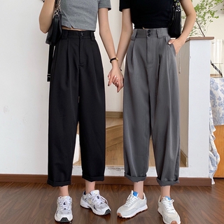 Quần Dài Lưng Cao Dáng Rộng Thời Trang Hàn Quốc Cho Nữ