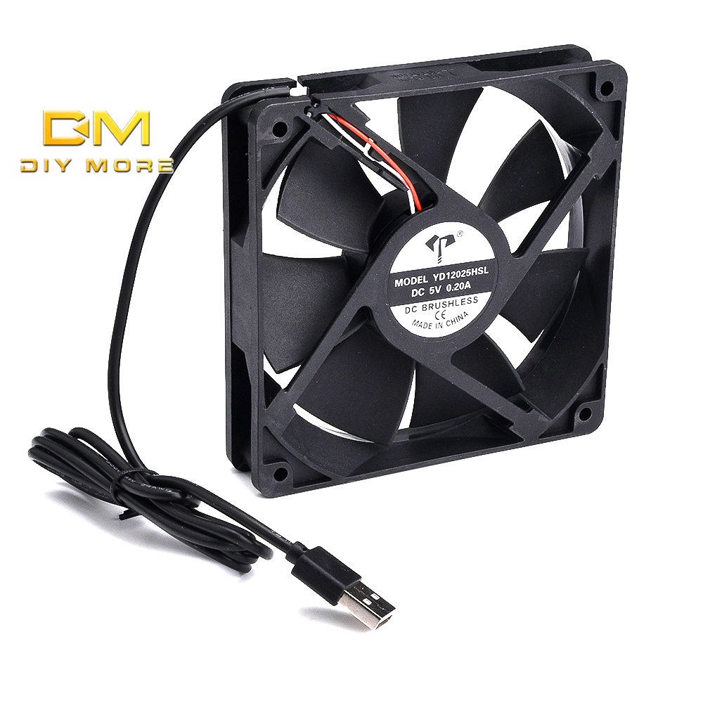 DIYMORE Quạt Hơi Nước 2 Dây 12025 DC5V Đa Dụng Chất Lượng Cao