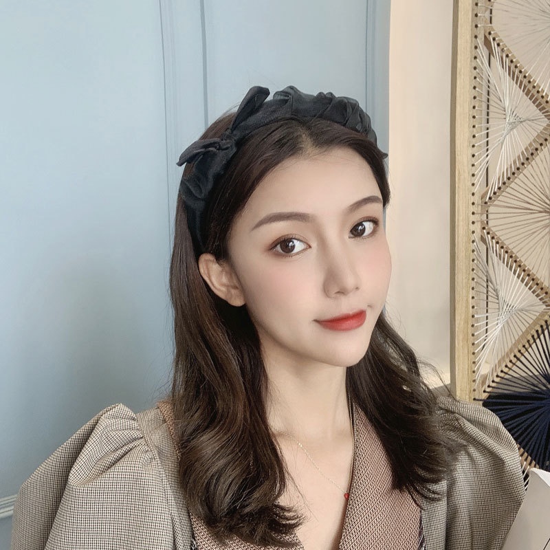 Băng đô cài tóc bờm rửa mặt nơ tiểu thư phong cách Hàn, phụ kiện tóc nữ thời trang Filibra - CT022