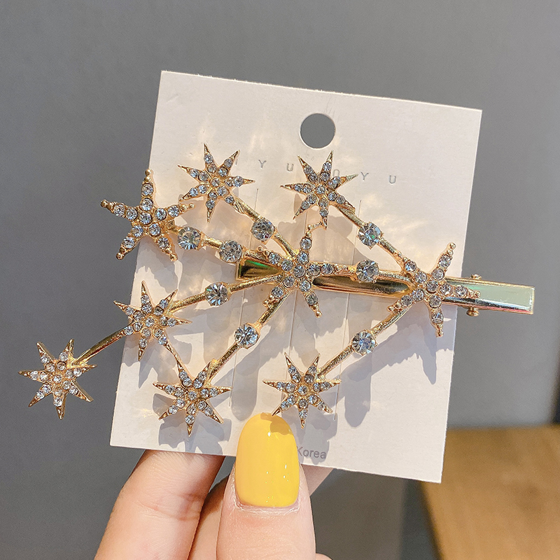 Kẹp Tóc Hình Ngôi Sao Đính Đá Lấp Lánh Thời Trang Nữ Dễ Thương