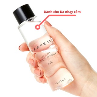 Tẩy Trang Mắt Môi CHO DA NHẠY CẢM MISSHA PERFECT LIP & EYE MAKE-UP REMOVER (MILD)