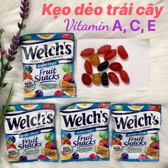 ❤️ [Date 10/2021] Tách lẻ 1 gói Kẹo dẻo trái cây Welch's 22,7g Mỹ