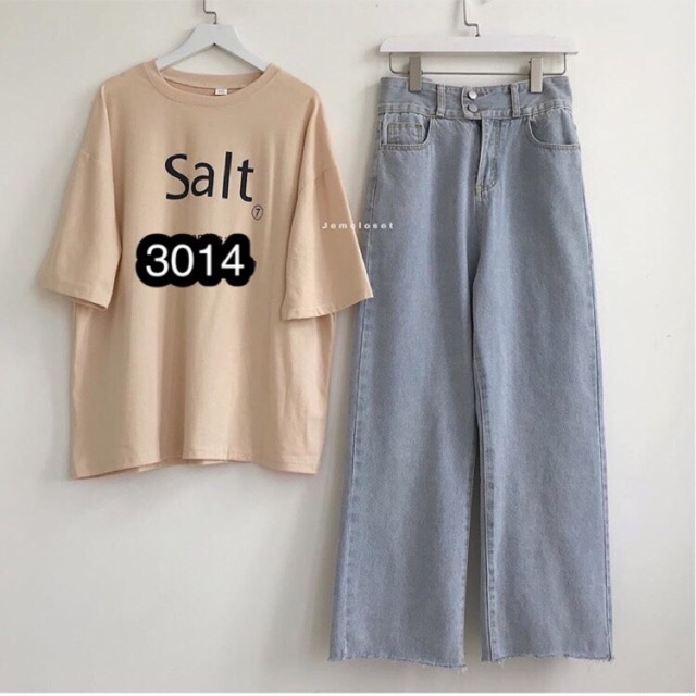 Baggy Jeans Ống Rộng 2 Nút