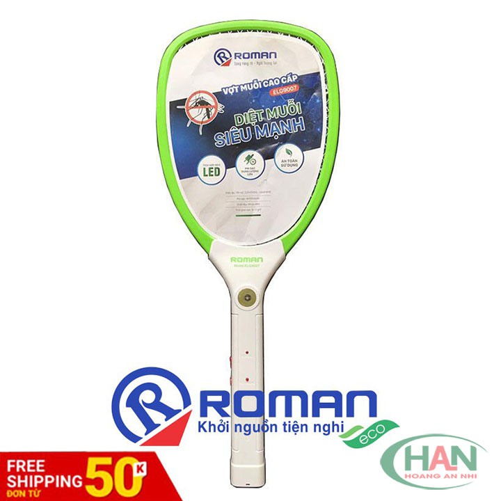 Vợt muỗi sạc điện ROMAN ERG9007 chính hãng có đèn led