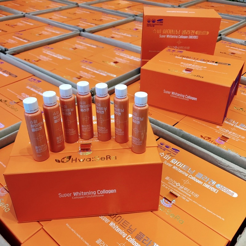 Nước uống trắng da Hwa sera super whitening collagen 5000mg glutathione- Út store