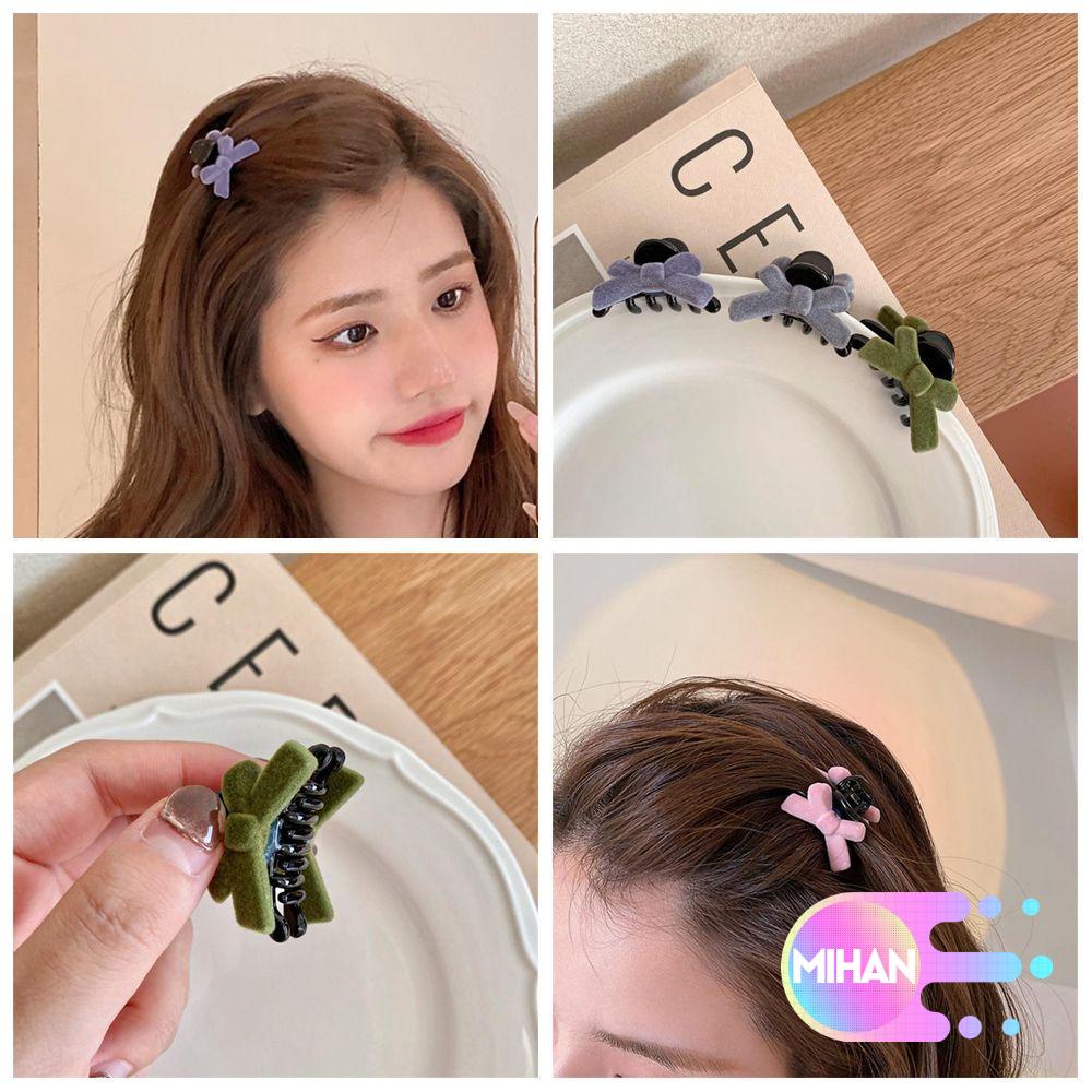 Nơ cài tóc MIHAN1 màu đỏ chất liệu nhung thời trang cho nữ