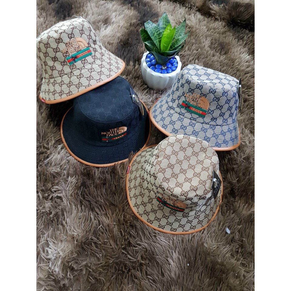 Mũ rộng vành, Nón Bucket vành tròn GUCCI vải Kaki dày cực chất (Ảnh thật)_GC006