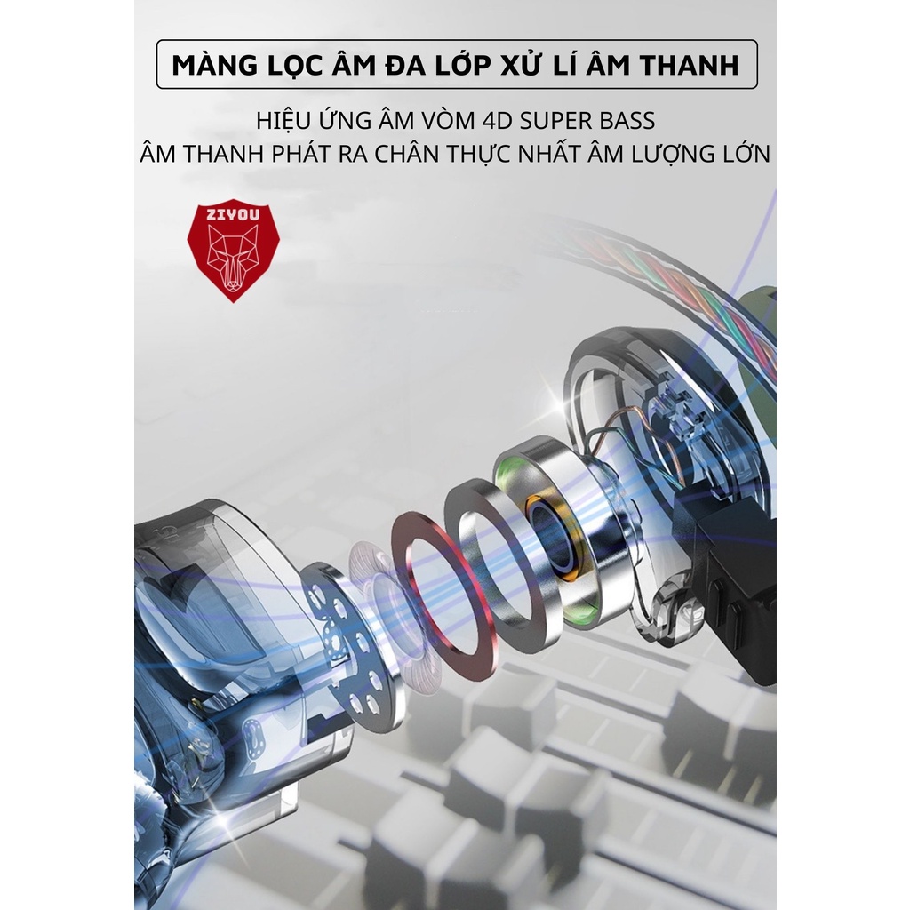 Tai Nghe Gaming Ziyou QKZ AK3 Có Mic Cho Điện Thoại, Chuyên Nghe Nhạc, Chơi Game Âm Thanh Sống Động - Hàng Chính Hãng