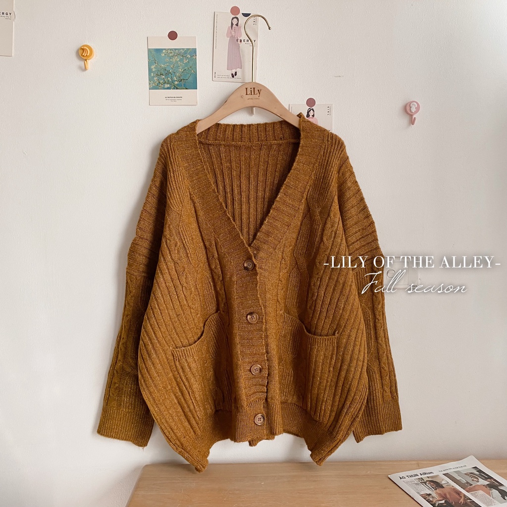 Áo cardigan len thừng 2 túi