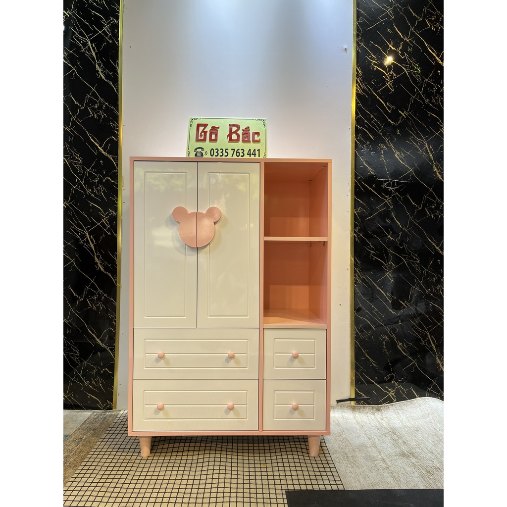 SIÊU SALE Tủ quần áo cho bé - Tủ trẻ em kích thước 120x80cm làm từ gỗ MDF phủ melamine bền đẹp