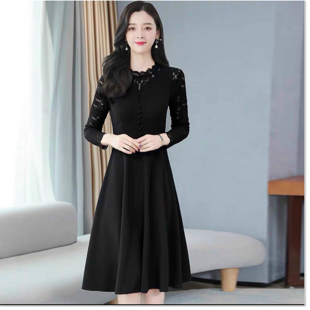 Đầm poly 2 da phối voan nữ siêu xinh cho các chị em KME FASHION