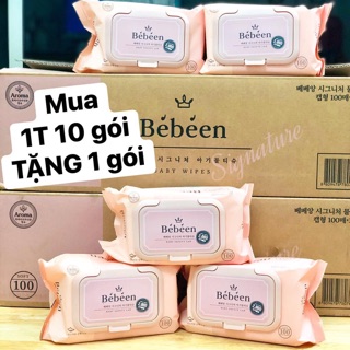 [Mua 10gói tặng 1gói] KHĂN ƯỚT BeBeen Signature Hàn Quốc 100 tờ