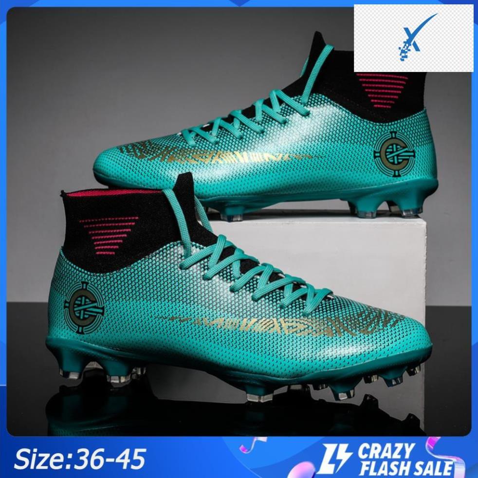 ️🏀 Giày đá bóng nam cổ cao cr7 Mercurial FG Giày đá banh nữ Giày bóng đá sân cỏ tự nhiên QC ️🏀