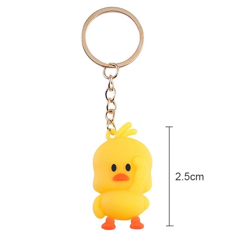 Móc Khóa Gắn Chú Vịt Vàng Mini 2.5cm Dễ Thương Trang Trí Đa Ứng Dụng