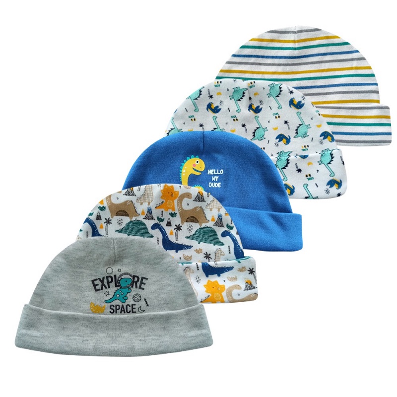 Set 5 cặp găng tay + 5 mũ 100% cotton chống làm trầy xước da khi bé ngủ 0-6 tháng