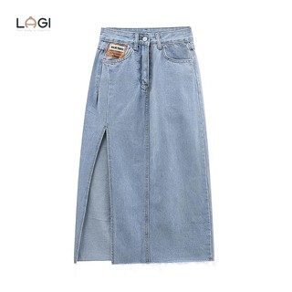 Chân váy jean xẻ tà dáng dài - BIGSIZE NỮ từ 50KG đến 80KG - LAGI BIGSIZE