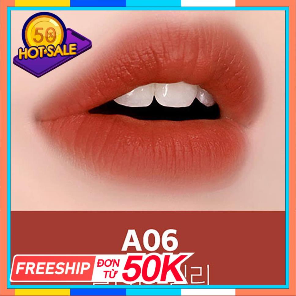 Son Black Rouge  A06 Màu Đỏ gạch 🎁CHUẨN CHÍNH HÃNG🎁 Son kem lì A12 ĐỎ NÂU TRẦM | Thế Giới Skin Care