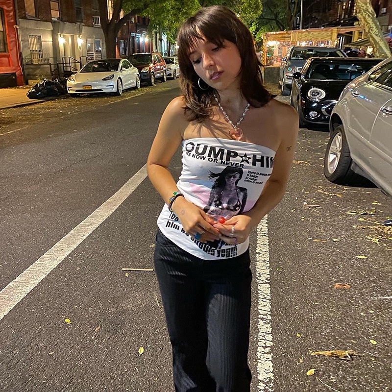 Áo Ống Hở Vai In Họa Tiết Thời Trang Cho Nữ