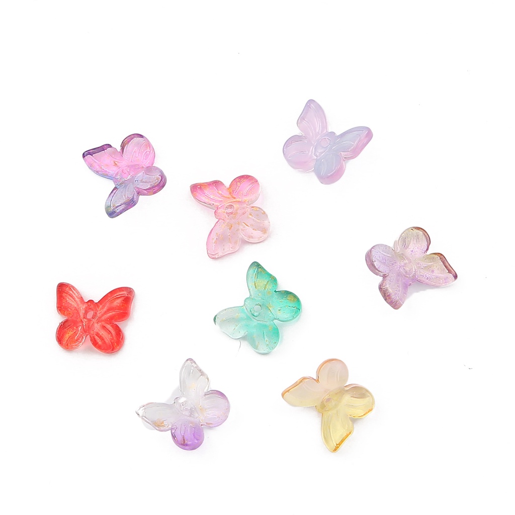 Set 10 hạt xỏ hình bướm nhiều màu tùy chọn dùng làm trang sức thủ công DIY