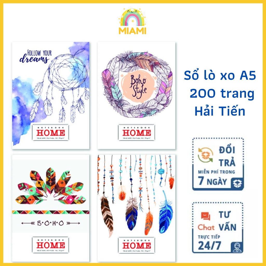 Sổ Lò Xo A5 Kẻ Ngang 200 Trang Hải Tiến, Sổ Ghi Chép Tiện Dụng, Vở Lò Xo Dùng Cho Học Sinh, Sinh Viên Văn Phòng (Sẵn)