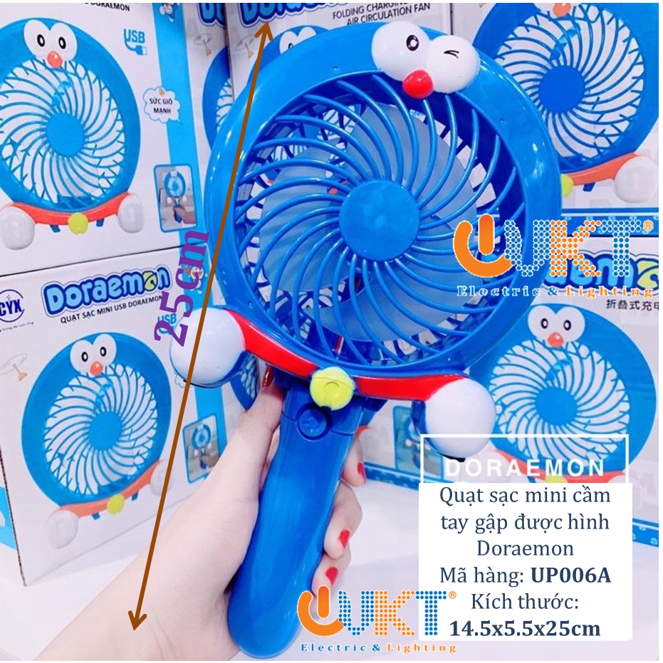 Quạt mini sạc tích điện cầm tay hình Doraemon NO.UP006A